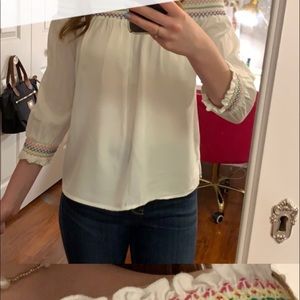 Off the shoulder rainbow smocked